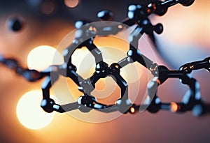 AI generated illustration of the molecules illuminated by a bright light source