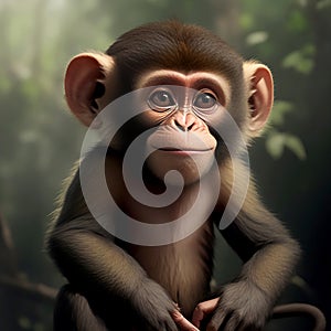 AI generated illustration of the monkey