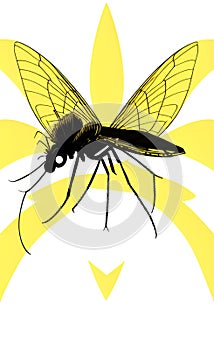 AI generated illustration of a mosquito