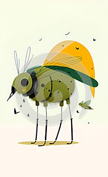 AI generated illustration of a mosquito