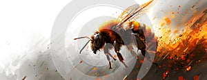 AI generated illustration of a painted bee