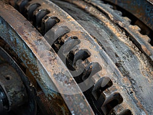 AI-generated illustration of rusty gears on old metal machinery