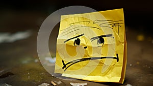 Sad and alone sticky note.