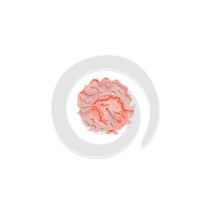 AI-generated illustration of a scrunched up orange paper ball watercolor painting