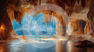 AI generated illustration of a sea cave formed by erosion