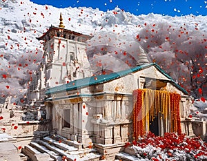 AI generated illustration of Shree Kedarnath Temple photo