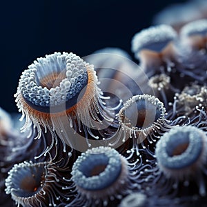 AI-generated illustration of the single-celled aquatic organism, Foraminifera in its natural habitat photo