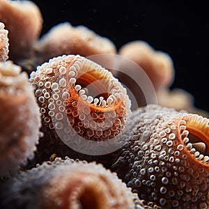 AI-generated illustration of the single-celled aquatic organism, Foraminifera in its natural habitat photo