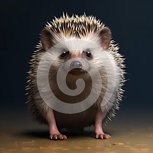 AI generated illustration of a small hedgehog looking up inquisitively with a curious expression