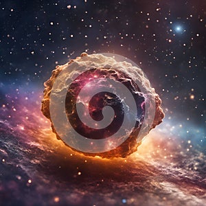 AI generated illustration of a small star observing an immense boulder