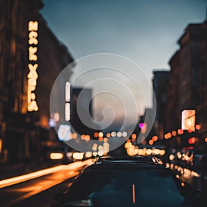 AI generated illustration of a street scene with a soft, blurred background with a bokeh effect