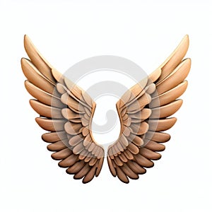 AI-generated illustration of a stunning pair of angel wings against a white background