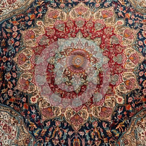 AI-generated illustration of a vibrant and detailed Persian carpet.