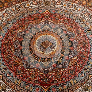 AI-generated illustration of a vibrant and detailed Persian carpet.