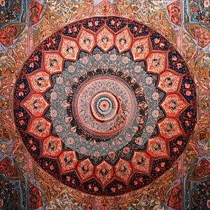 AI-generated illustration of a vibrant and detailed Persian carpet.