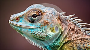 AI generated illustration of a vibrant green Chameleon (Chamaeleonidae)