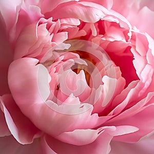 AI generated illustration of a vibrant pink peony flower in bloom