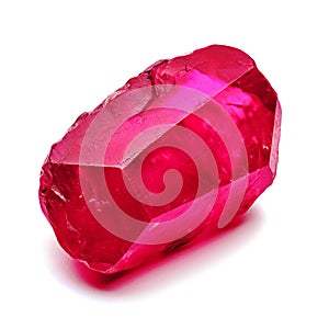 AI-generated illustration of vibrant ruby isolated on a white background