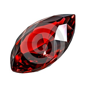 AI generated illustration of vibrant ruby on white background