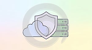 Robust Cloud Server Protection Illustration for Data Security and Network Defense