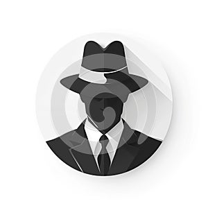 AI generated illustration of a well-dressed man in a black hat and suit