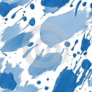 AI generated illustration of a white surface with an abstract blue paint design