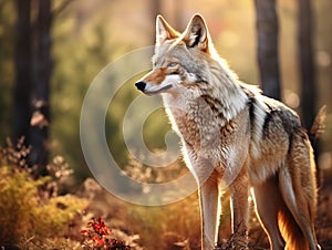 Ai Generated illustration Wildlife Concept of (1369) Coyotes