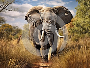 Ai Generated illustration Wildlife Concept of Africa Elephant