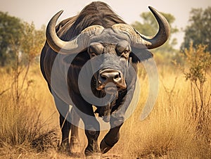 Ai Generated illustration Wildlife Concept of African Buffalo - Botswana
