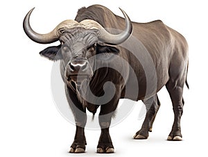 Ai Generated illustration Wildlife Concept of African Cape Buffalo Isolated