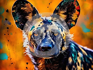 Ai Generated illustration Wildlife Concept of African Wild Dog