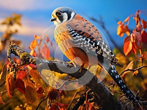 Ai Generated illustration Wildlife Concept of American Kestrel (Falco sparverius)