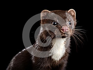 Ai Generated illustration Wildlife Concept of American Mink Neovison Vison 3 months old