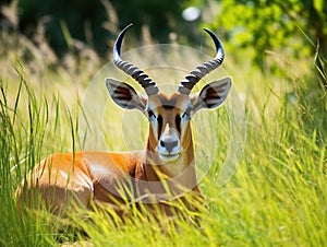 Ai Generated illustration Wildlife Concept of Antelope in safari park in South Africa