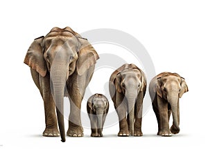 Ai Generated illustration Wildlife Concept of Asian elephant familys walking