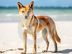 Ai Generated illustration Wildlife Concept of Australien dingo - wild dog - Fraser Island Australia