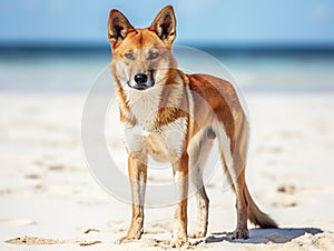 Ai Generated illustration Wildlife Concept of Australien dingo - wild dog - Fraser Island Australia