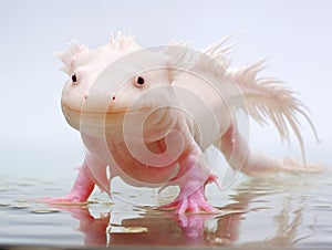 Ai Generated illustration Wildlife Concept of Axolotl (Ambystoma mexicanum)