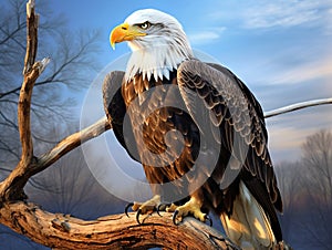 Ai Generated illustration Wildlife Concept of Bald Eagle