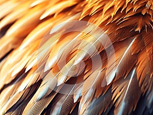 Ai Generated illustration Wildlife Concept of Bald Eagle Wing Feathers Background