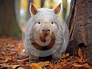Ai Generated illustration Wildlife Concept of bare nosed wombat