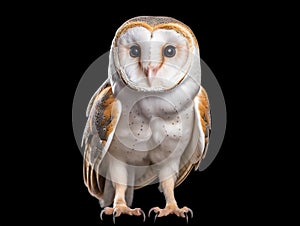 Ai Generated illustration Wildlife Concept of Barn Owl Tyto alba standing