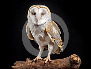Ai Generated illustration Wildlife Concept of Barn Owl Tyto alba standing