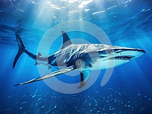 Ai Generated illustration Wildlife Concept of Big thresher shark