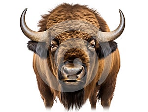 Ai Generated illustration Wildlife Concept of Bison Isolated on White