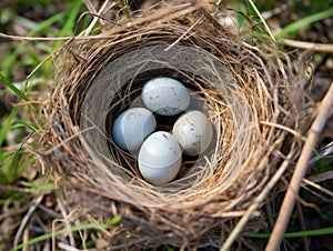 Ai Generated illustration Wildlife Concept of Blackbirds nest