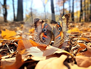 Ai Generated illustration Wildlife Concept of Buckeye Butterfly (Junonia coenia)