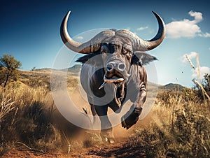 Ai Generated illustration Wildlife Concept of Cape Buffalo in South Africa