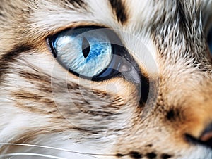 Ai Generated illustration Wildlife Concept of Close-up on a feline eye - Eurasian Lynx