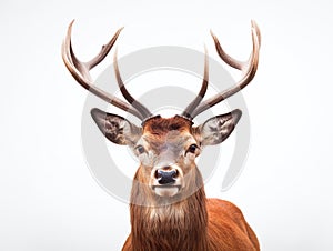 Ai Generated illustration Wildlife Concept of Close-up of a Red deer stag